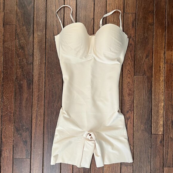 SKIMS Body Zoned Underwire Mid Thigh Bodysuit - Sand - Size Large - NWT - Picture 4 of 7